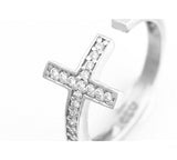 Silver Cross Ring with Cz Stones