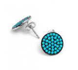 Nano Turquoise Gemstone Disk Earrings