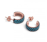 Nano Turquoise Gemstone Half Hoop Earrings