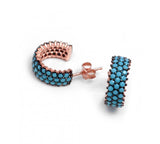 Nano Turquoise Gemstone Half Hoop Earrings