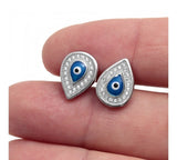 Sterling Silver Evil Eye Earrings with Enamel Evil eye