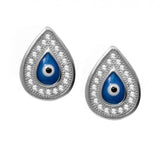 Sterling Silver Evil Eye Earrings with Enamel Evil eye