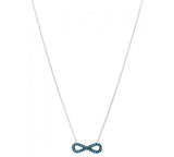 Silver Necklace with Nano Turquoise Gemstone Infinity Charm