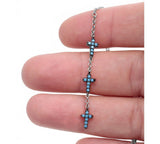 Celebrity Inspired Mini Cross Nano Turquoise Necklace
