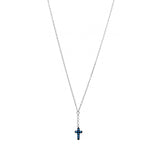 Silver Necklace with Nano Turquoise Stones Cross