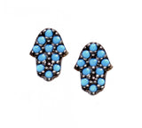 Evil Eye Hamsa Earrings with Nano Turquoise Stones