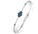 Hamsa Charm Bracelet with Nano Turquoise Stones
