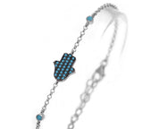 Hamsa Charm Bracelet with Nano Turquoise Stones