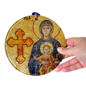 Virgin Mary and Cross Wall Art - 16.00 cm / 6.30 in