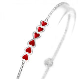 Sterling Silver Heart Charm Bracelet for Kids