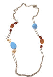Necklace blue and brown stones