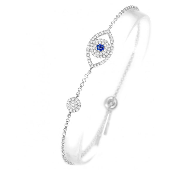 Greek Eye Bracelet with Cz Stones