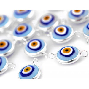 Ceramic Evil Eye Beads Turquoise - 30 pcs