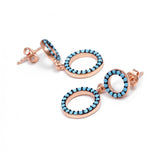 Nano Turquoise Gemstone Circle Earrings