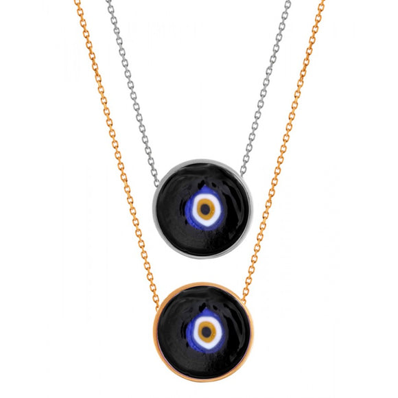 Black Turkish Lucky Eye Necklace