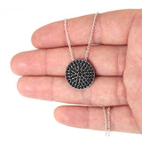 Black Disc Pendant Necklace