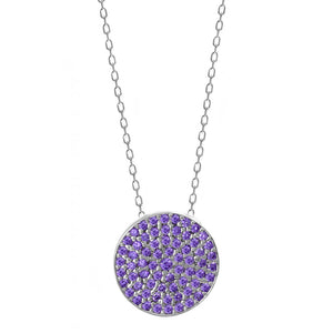 Purple Disc Pendant Necklace
