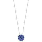 Sapphire blue Disc Pendant Necklace -Chain is 40cm