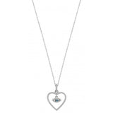 Heart Pendant  Necklace with Evil Eye Charm