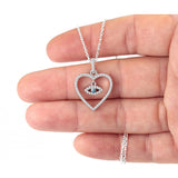 Heart Pendant  Necklace with Evil Eye Charm