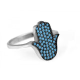 Hamsa Ring with Turquoise stones-matching  bracelet and earrings available too